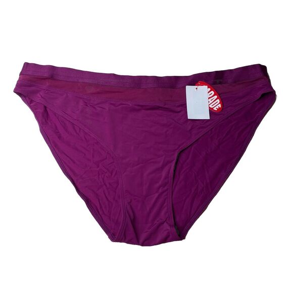Parade Ultra Soft Mesh Detail Re:Play Brief Panty Panties 2XL New NWT Maroon Plu - Picture 1 of 6
